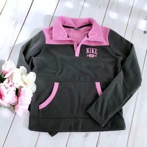 Nike Gray and Pink Fleece Pullover